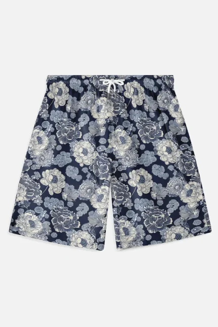 Serenede Blue and white Blossom Shorts (1)