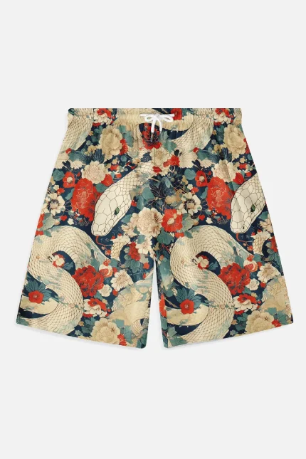 Serenede Serpent's Blossom Shorts Green (1)