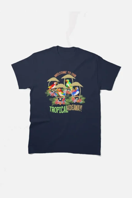 Serenede Tropical Hideaway Classic T Shirt Navy (6)