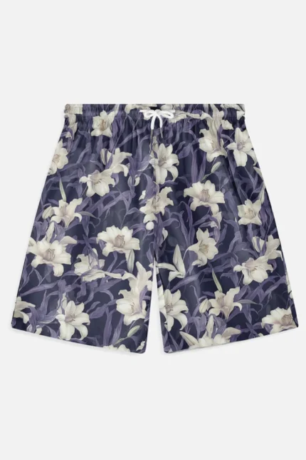 Serenede Twilight White Lilies Shorts (1)